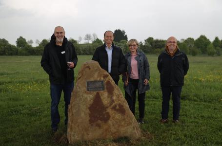 Unveiling of new commemorative boulder at Rowley Fields