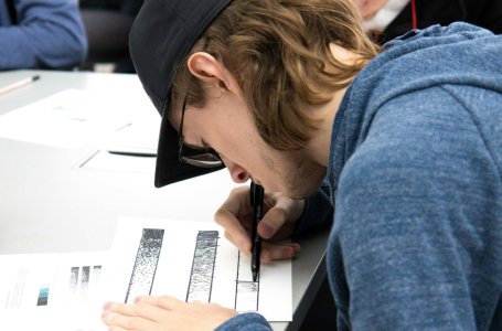 A young person learning new skills
