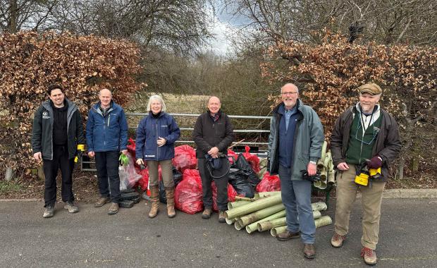 litter picking at the Local Nature Reserve