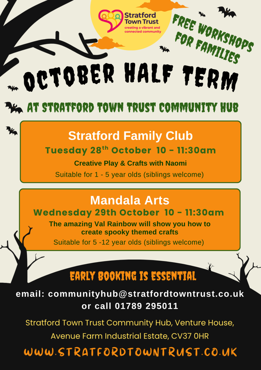 October half term holiday workshops