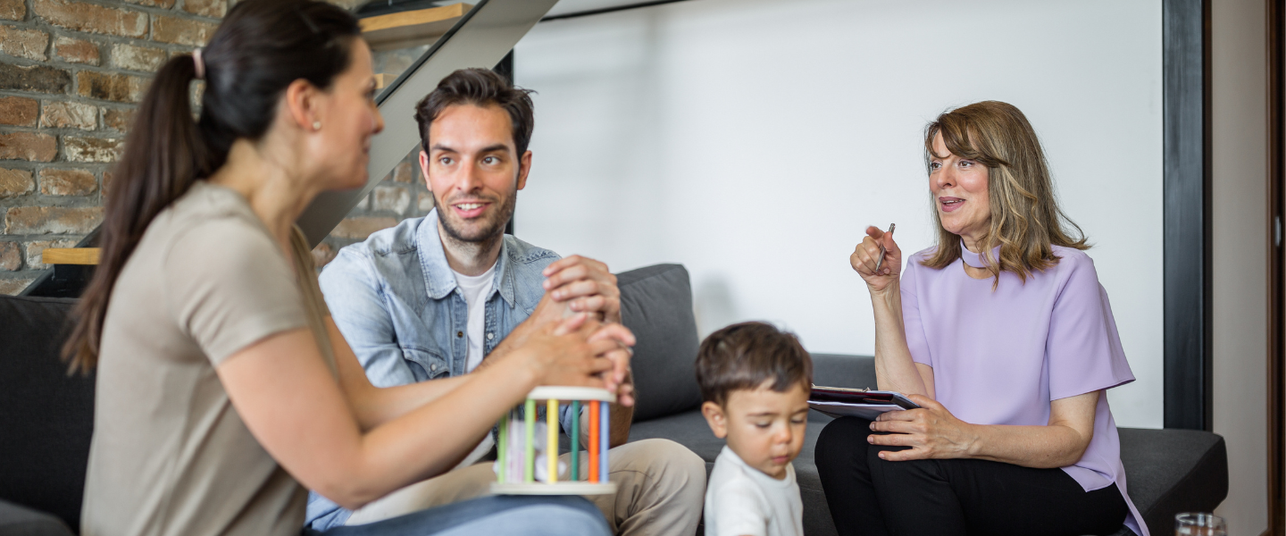 Family taking part in a counselling session