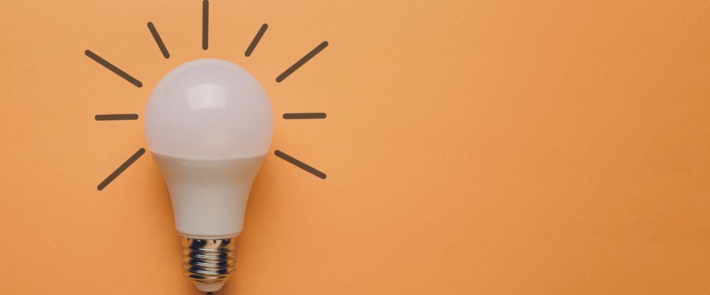 lightbulb on orange background